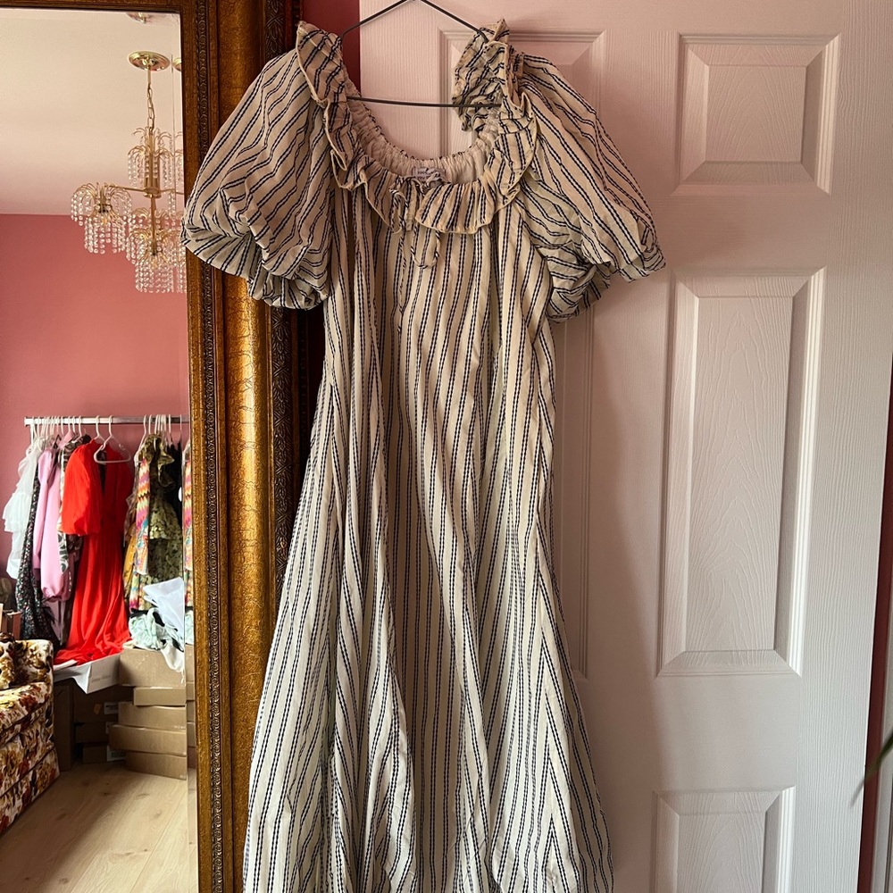 Striped Puff Sleeve Dress